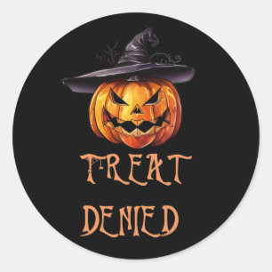 Treat denied classic round sticker