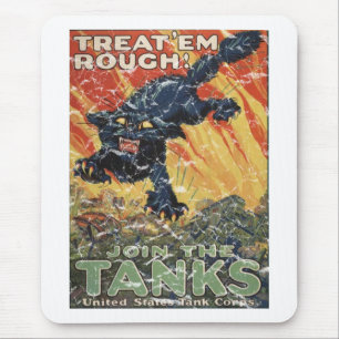 Treat 'Em Rough-1918 - distressed Mouse Mat