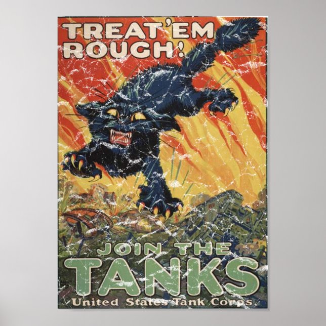 Treat 'Em Rough-1918 - distressed Poster (Front)