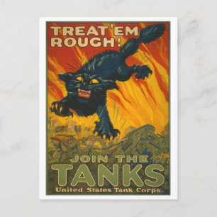 Treat 'em Rough - Join the Tanks Postcard