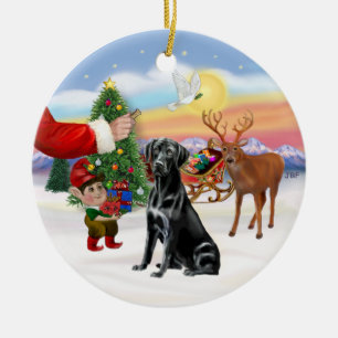 Treat for a Black Labrador Retriever Ceramic Tree Decoration