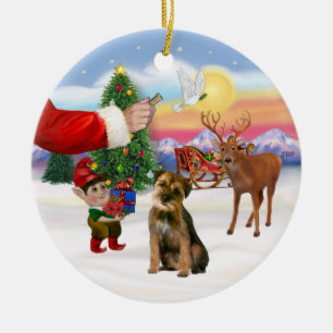 Treat for a Border Terrier Ceramic Tree Decoration