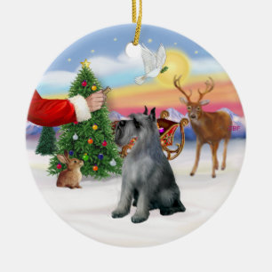 Treat for a Giant Schnauzer (S/P) Ceramic Tree Decoration