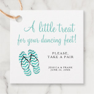Treat For Your Dancing Feet Wedding Flip Flops Favour Tags