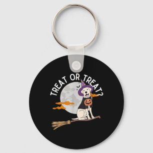 Treat Or Treat Funny Dog Halloween Key Ring