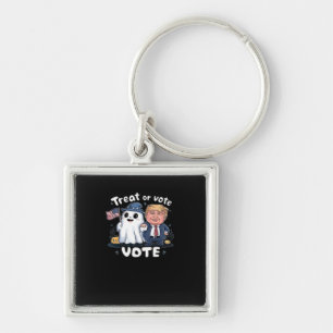 Treat Or Vote, Spooky Trumpkin, Halloween Graphic, Key Ring
