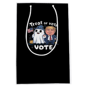 Treat Or Vote, Spooky Trumpkin, Halloween Graphic, Medium Gift Bag