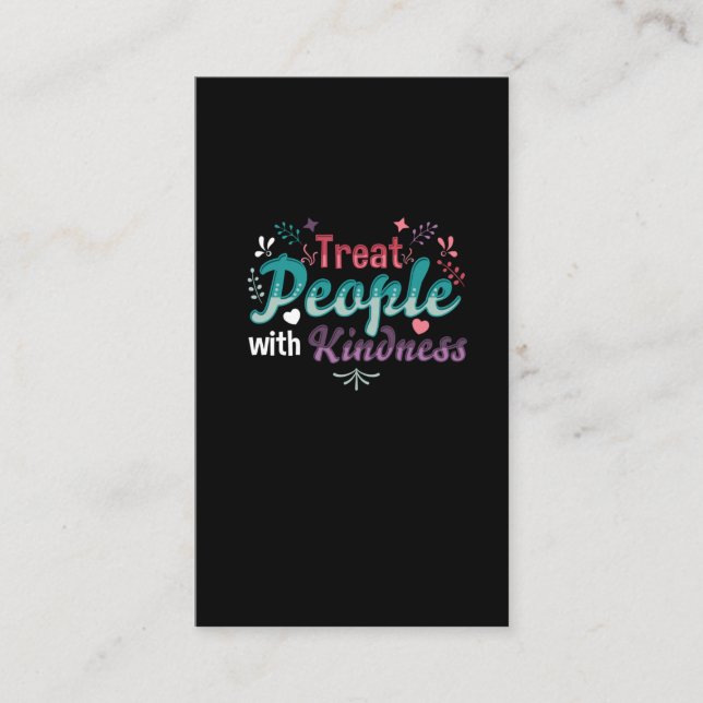 Treat People With Kindness Flower Love Equality Business Card (Front)