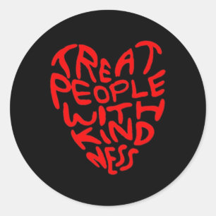 Treat People With Kindness Heart Design  Classic Round Sticker