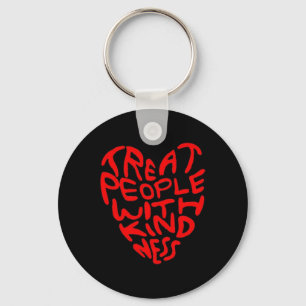 Treat People With Kindness Heart Design Key Ring