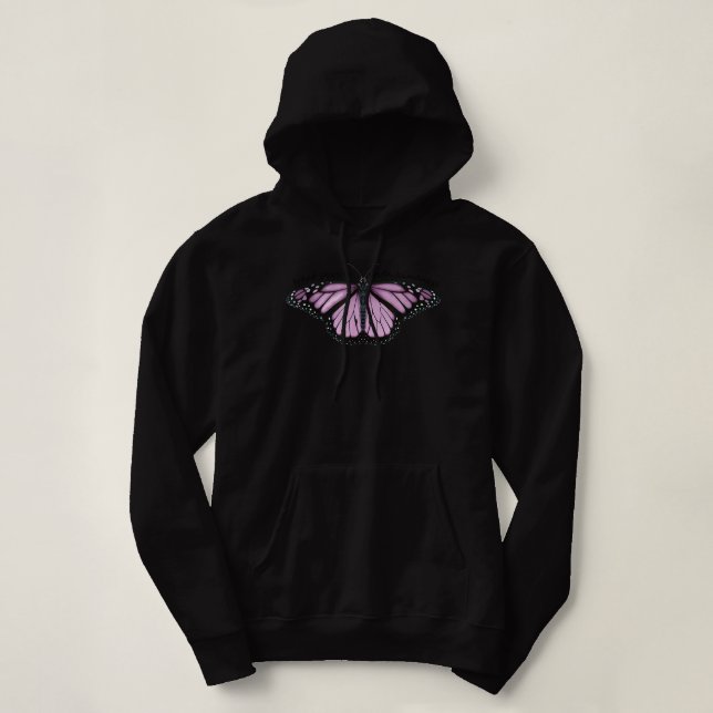 Treat People With Kindness Purple Butterfly  Hoodie (Design Front)