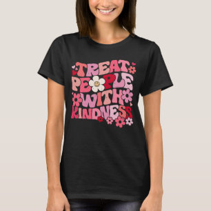 Treat People With Kindness Trendy Preppy Flower T-Shirt