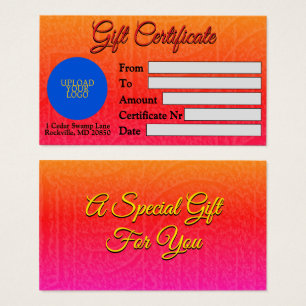 Treat Someone Special Gift Certificate