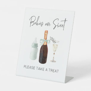Treat Station Sign for Baby Shower Green Sip & See