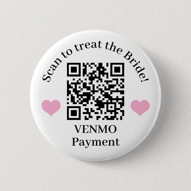 Treat the bride QR code 6 Cm Round Badge (Front)