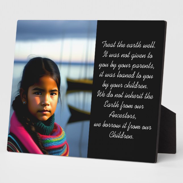 Treat the Earth Well | Fishing Village Girl   Plaque (Side)