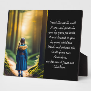 Treat the Earth Well Forest Girl Tabletop Plaque