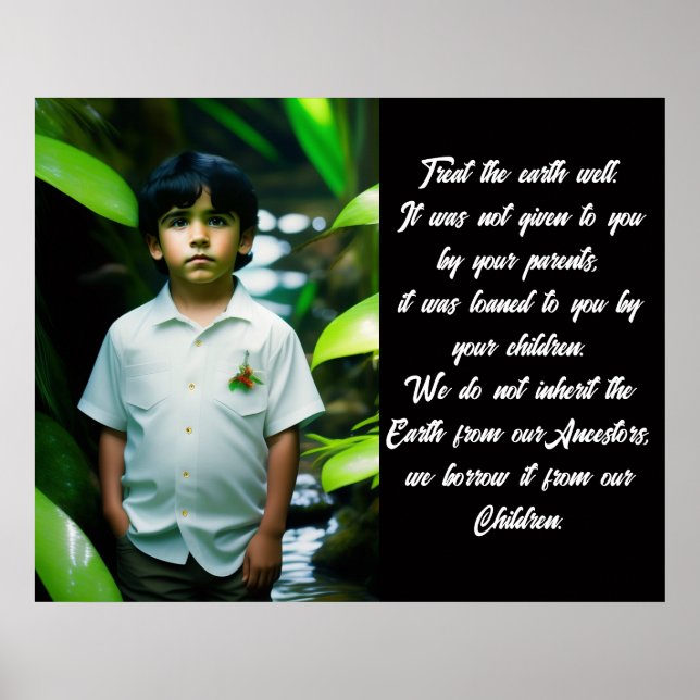 Treat the Earth Well | Tropical Boy Poster (Front)