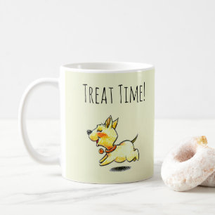 Treat Time! Cute Running Puppy Dog Coffee Mug