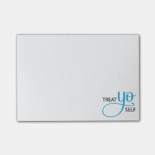 Treat Yo Self Blue Post-it Notes