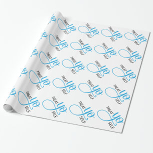 Treat Yo Self Blue Wrapping Paper