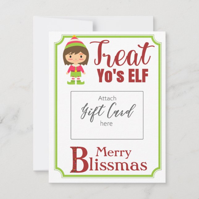Treat Yo'sELF Merry Blissmas Voucher Holder (Front)