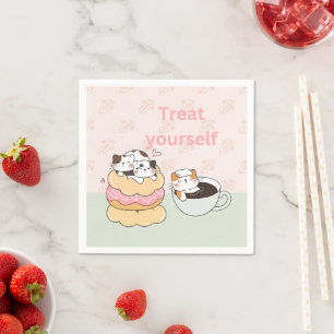 Treat Yourself Cats Napkin