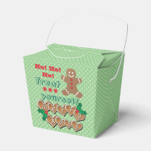 "Treat Yourself" Christmas Gingerbread and Dots Favour Box