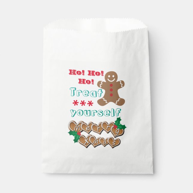 "Treat Yourself" Gingerbread Man  Favour Bags (Front)