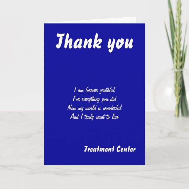 treatment centre thank you cards (Front)
