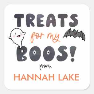 Treats for My Boos Kids Halloween Square Sticker