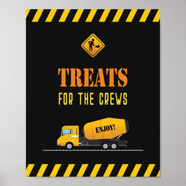 Treats for the Crews Construction Theme Signs (Front)