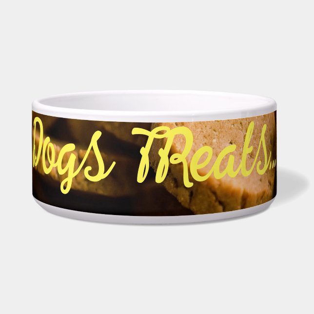 "Treats Galore: Ceramic Pet Bowl  (Front)