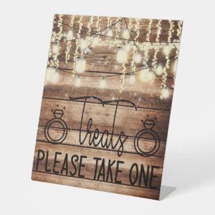 Treats Please Take One Rustic Wedding Pedestal Sign