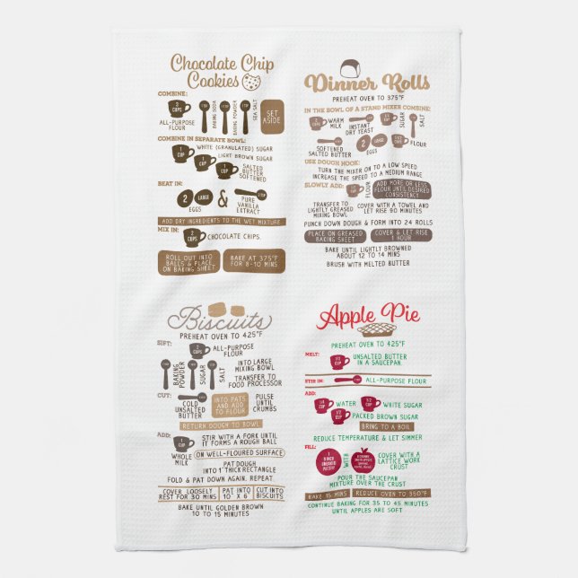 Treats recipe tea towel (Vertical)
