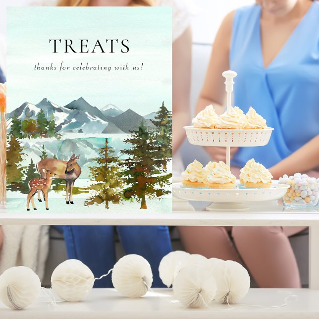 Treats Table Adventure Rustic Deer Baby Shower Poster (Creator Uploaded)