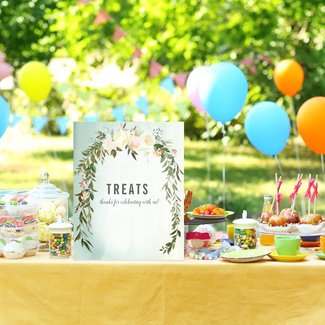 Treats Table Green White Rose Baby Sprinkle Shower Poster (Creator Uploaded)