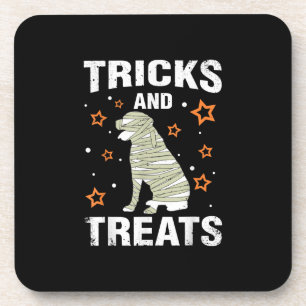 Treats _ Tricks Rottweiler Halloween Costume Mummy Coaster