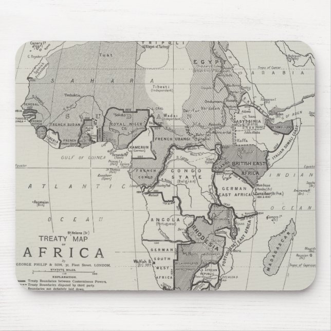 Treaty Map of Africa Mouse Mat (Front)