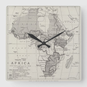 Treaty Map of Africa Square Wall Clock