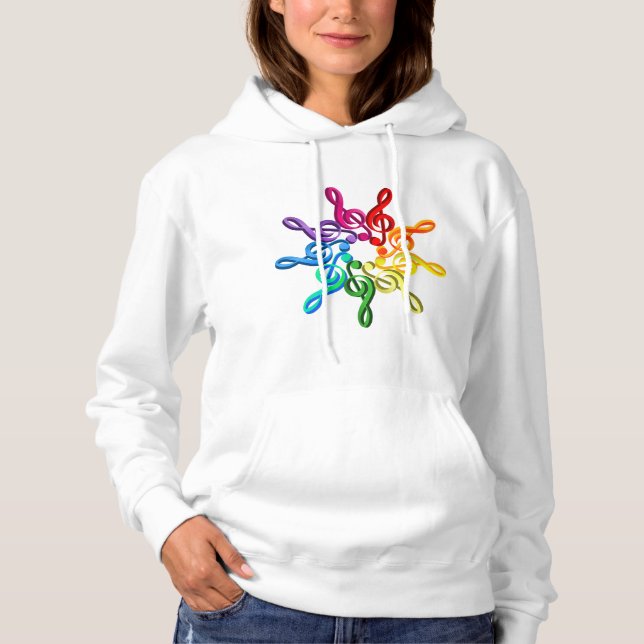 Trebel Clefs In A Pattern Womens Hoodie (Front)