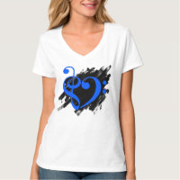 Treble and Bass Clef Musical Heart Royal Blue