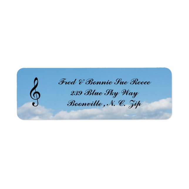 TREBLE CLE-RETURN ADDRESS LABEL (Front)