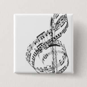 Treble Clef 15 Cm Square Badge