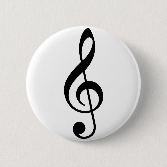 Treble Clef 6 Cm Round Badge (Front)