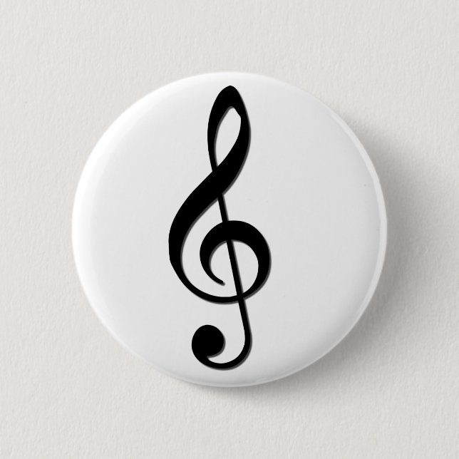 Treble Clef 6 Cm Round Badge (Front)