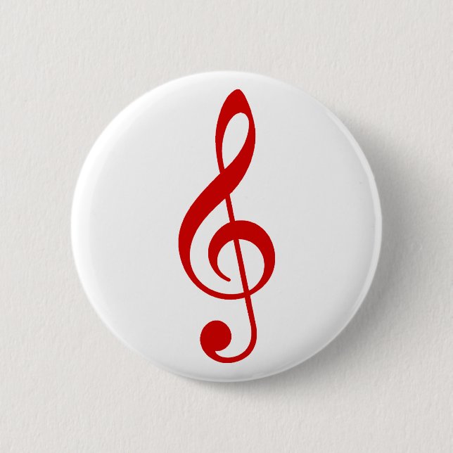 Treble Clef 6 Cm Round Badge (Front)