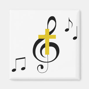 Treble Clef and Cross Magnet