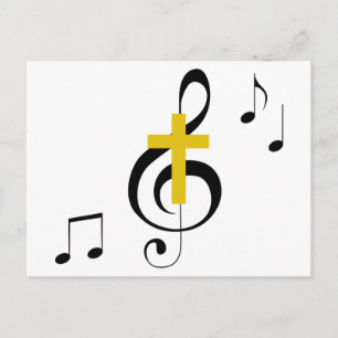 Treble Clef and Cross Postcard