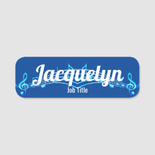 Treble Clef and Staff Music  Name Tag